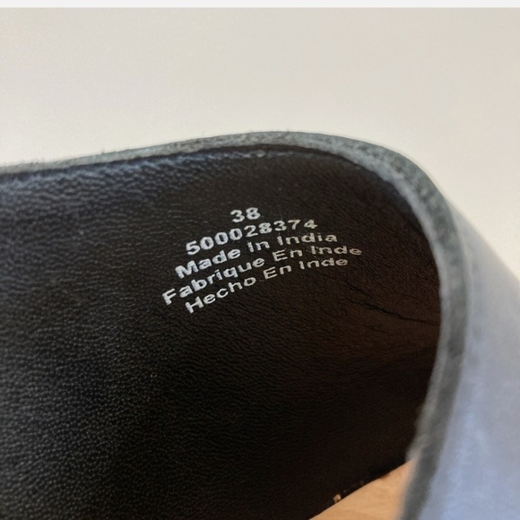 Free People Black Leather Clogs with Tan Wooden Heel - Picture 3 of 10